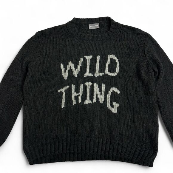 Wooden Ships “Wild Thing” Black Mohair Wool Blend Knit Sweater M/L Cabincore - Picture 4 of 12
